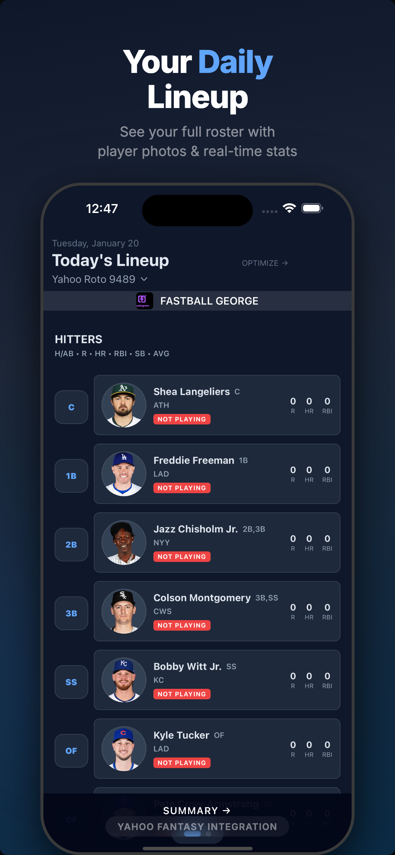 RotoAgent daily fantasy baseball lineup optimizer
